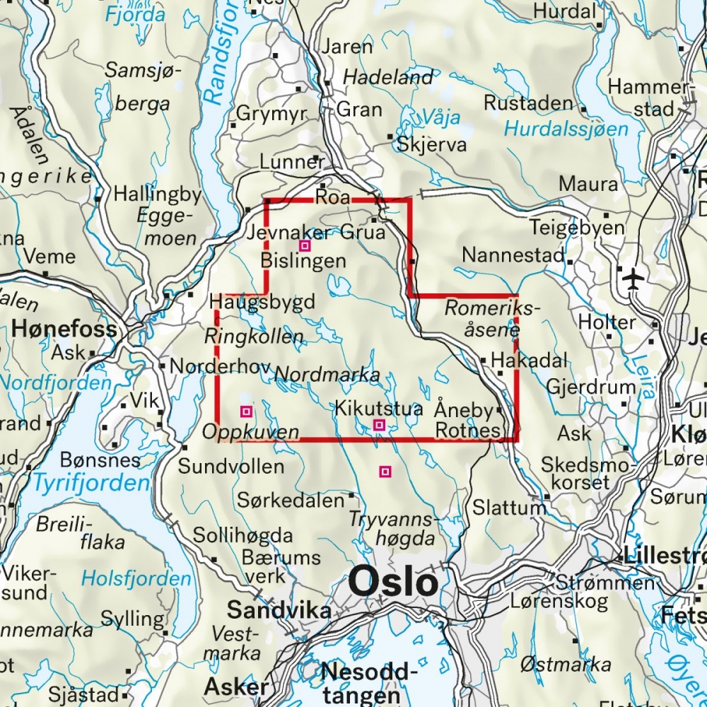 Ski- og løypekart over Nordmarka nord målestokk 1:20 000 | Kart og ...