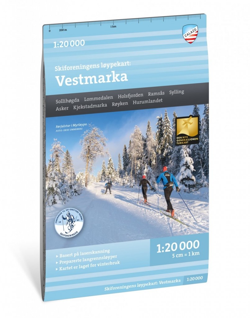 Ski- og løypekart Vestmarka i Oslo målestokk 1:20 000 | Kart og bøker ...