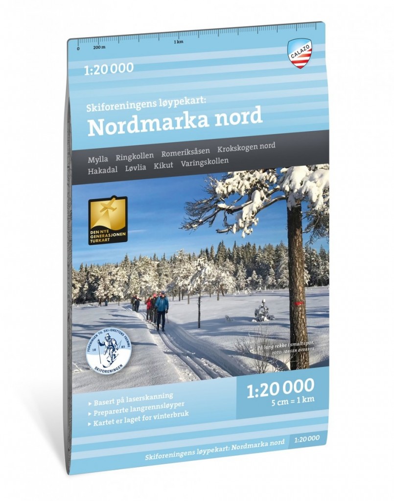 Ski- og løypekart over Nordmarka nord målestokk 1:20 000 | Kart og ...