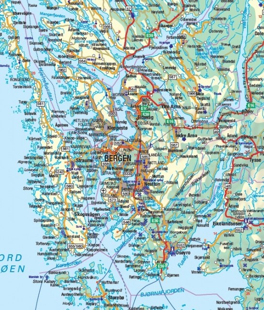 Eksempel på utsnitt Norgeskart