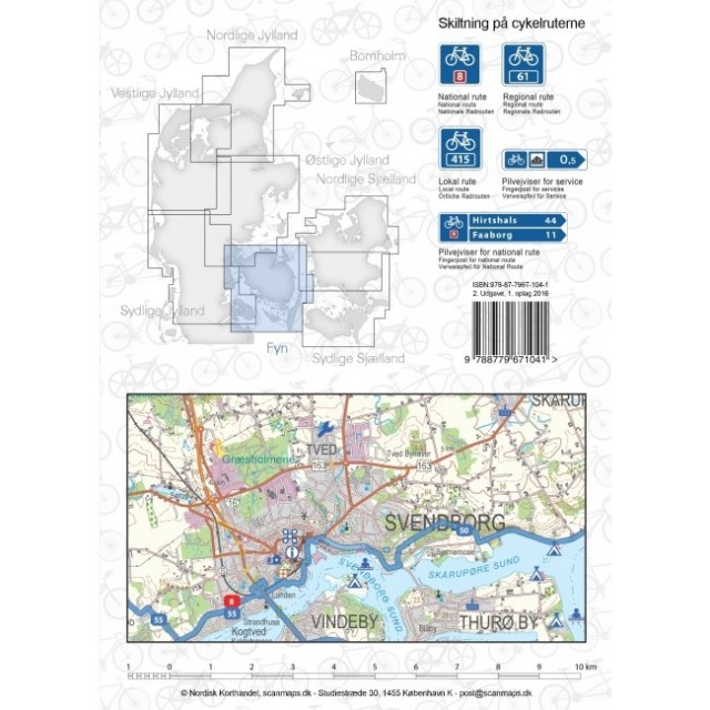 Bakside av cover kart over Fyn