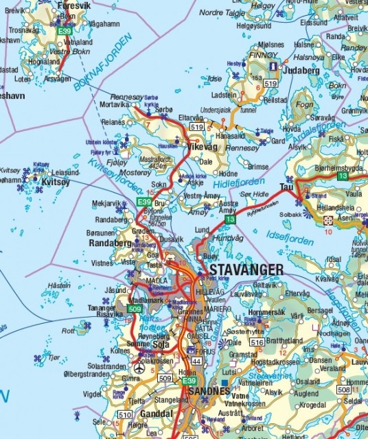Eksempel på utsnitt Norgeskart