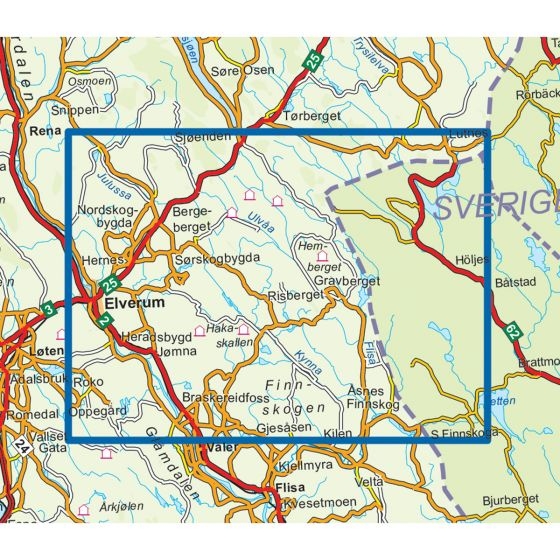 Dekningsområde kart Finnskogen nord