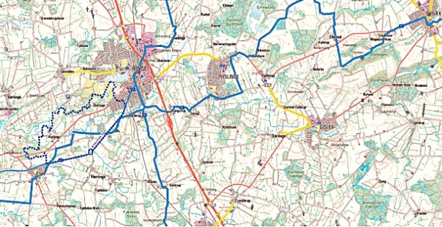 Detaljer fra kartet sykkelkart Fyn